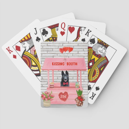 Jeu De Cartes Chien berger allemand Valentine's Day Kissing Boot (dos)