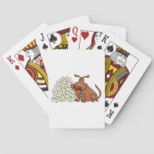Jeu De Cartes Chien Brown avec Pile d'os Joli animal (dos)