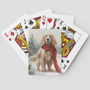 Jeu De Cartes Chien Cocker Spaniel dans la neige Noël