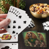Jeu De Cartes Chien Cocker Spaniel en tenue de la Saint-Patrick (In Situ)