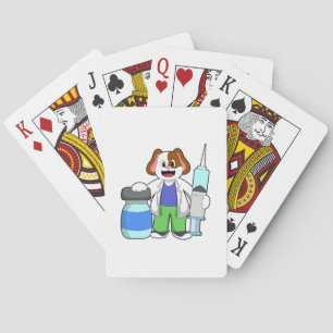 Jeu De Cartes Chien comme docteur avec seringue