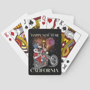 Jeu De Cartes Chien Conduit Une Moto À La Californie