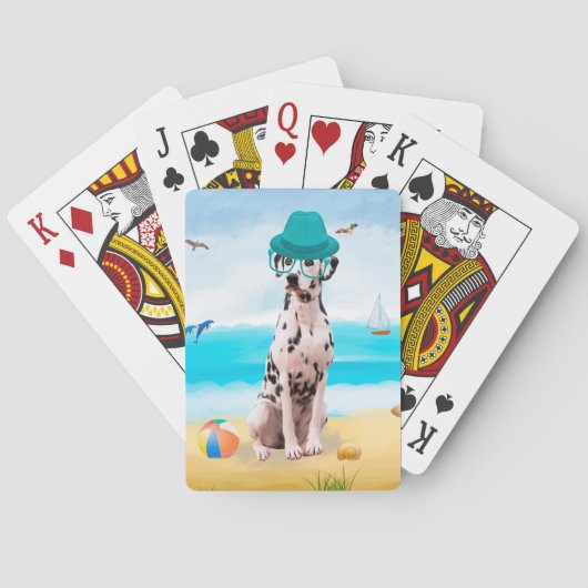 Jeu De Cartes Chien Dalmation sur la plage (dos)