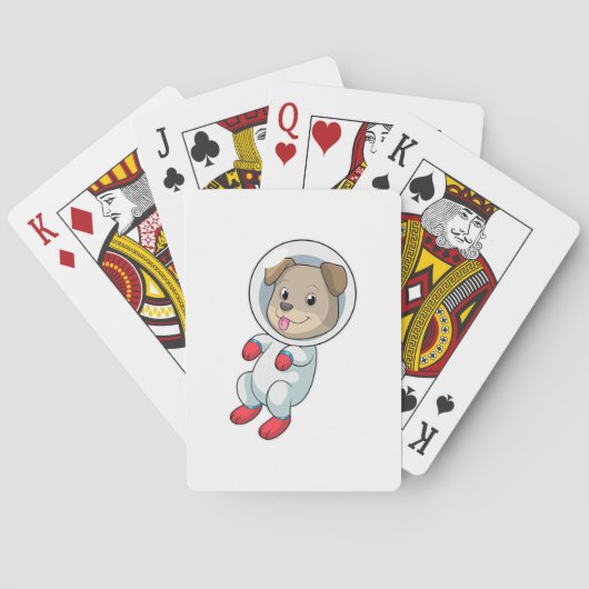 Jeu De Cartes Chien dans l'espace en costume (dos)