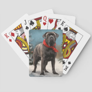 Jeu De Cartes Chien de Corso en canne à neige Noël