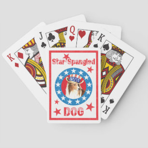 Jeu De Cartes Chien de mouton de Shetland patriotique