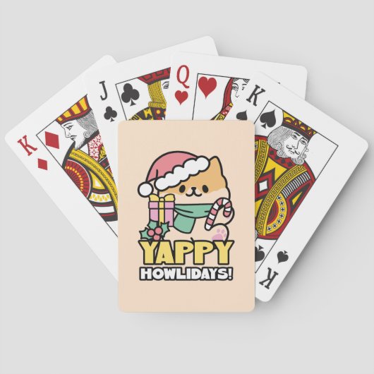 Jeu De Cartes Chien de Noël mignon - Yappy Howlidays (dos)