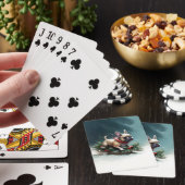 Jeu De Cartes Chien de Noël neige hiver (In Situ)