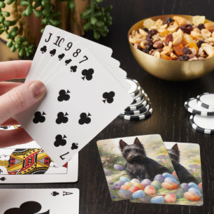 Jeu De Cartes Chien de Terrier écossais avec oeufs de Pâques vac