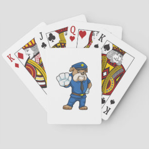 Jeu De Cartes Chien en policier avec uniforme