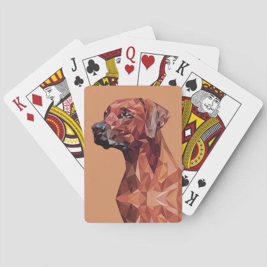 Jeu De Cartes Chien géométrique Brown sur Brown (dos)