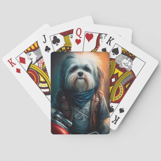 Jeu De Cartes Chien Havanais en vélo peinture numérique (dos)