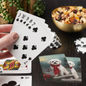 Jeu De Cartes Chien maltais à Noël de neige (In Situ)