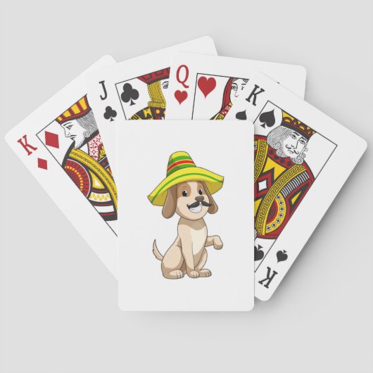 Jeu De Cartes Chien mexicain avec casquette de paille (dos)