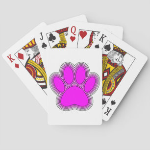 Jeu De Cartes Chien Paw En Rose Avec Des Contours