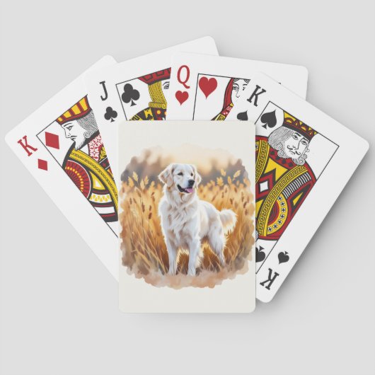 Jeu De Cartes Chien Retriever doré blanc (dos)