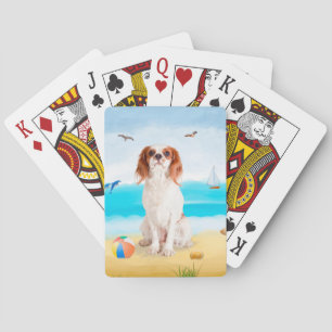 Jeu De Cartes Chien roi cavalier sur la plage