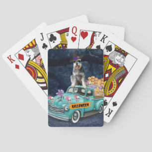 Jeu De Cartes Chien Schnauzer Halloween Camion Nuit Effrayante