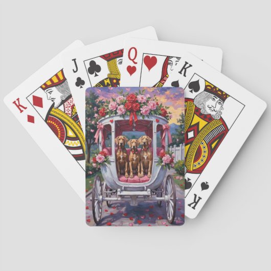 Jeu De Cartes Chien Weimaraner Saint-Valentin (dos)