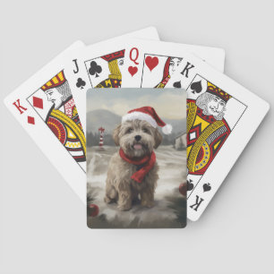 Jeu De Cartes Chien Yorkipod en Noël de neige