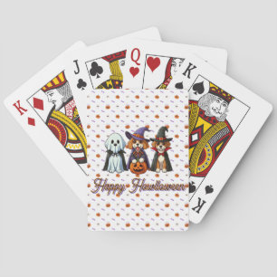 Jeu De Cartes Chiens mignons comme fantôme, sorcière et vampire