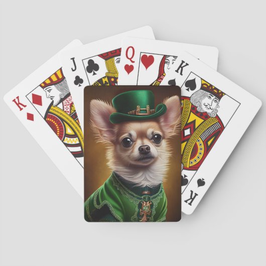 Jeu De Cartes Chihuahua Chien en robe de la Saint Patrick (dos)