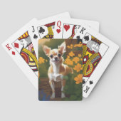 Jeu De Cartes Chihuahua Chig adorable dans un patch de fleurs (dos)