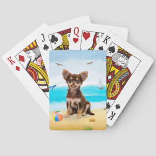 Jeu De Cartes Chihuahua Dog sur la plage