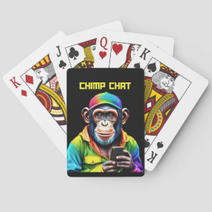 Jeu De Cartes Chimp Conversation-Chimpanzé avec téléphone