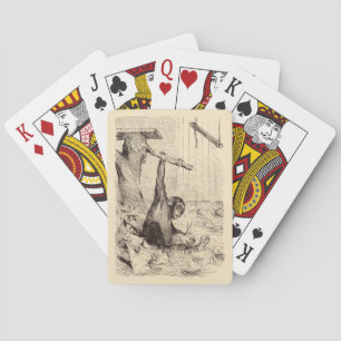 Jeu De Cartes Chimpanzé vintage de lapin de singe de lapin de