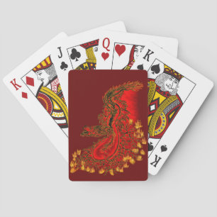 Jeu De Cartes Chine Dragon rouge et or design