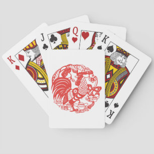 Jeu De Cartes Chinese Papercut Rooster Year 2017 P cards