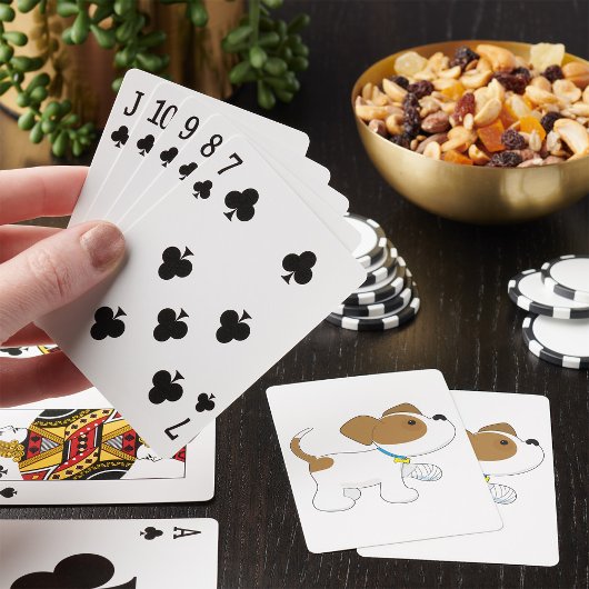 Jeu De Cartes Chiots blessés avec patte bandée