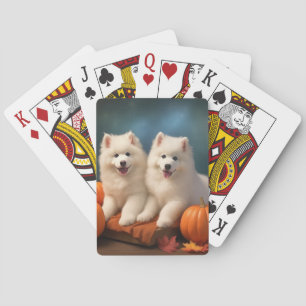 Jeu De Cartes Chiots Samoyède Délice d'Automne Citrouille