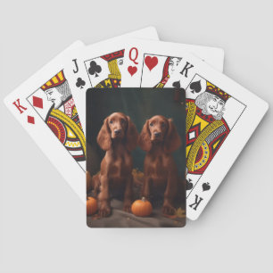 Jeu De Cartes Chiots Setter Rouge Irlandais Délice d'Automne Cit