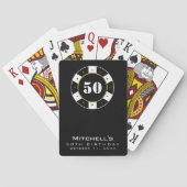 Jeu De Cartes Chip de poker 50e fête d'anniversaire Noir (dos)