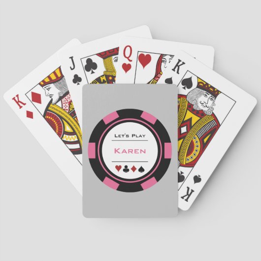 Jeu De Cartes Chip de Poker Black Pink (dos)