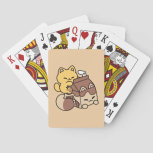 Jeu De Cartes Chocolat au Lait en Sirotant sur le Bonheur – Nour
