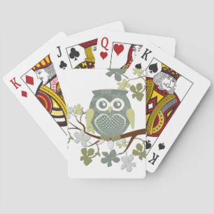 Jeu De Cartes Chouette à points polka dans l'arbre