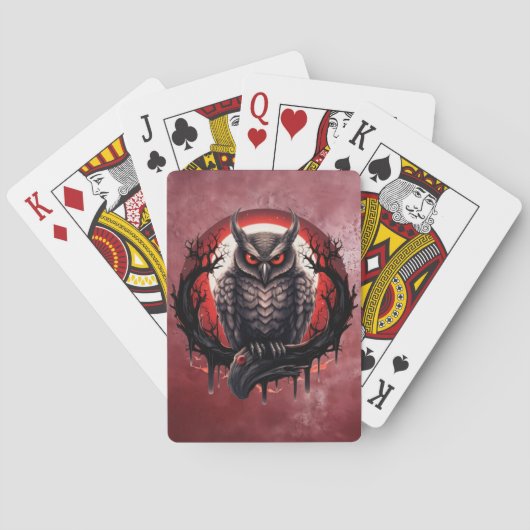 Jeu De Cartes Chouette de la lune de sang (dos)