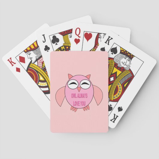 Jeu De Cartes Chouette de message d'amour mignonne Lecture de ca (dos)
