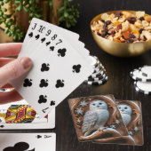 Jeu De Cartes Chouette neigeuse perchée en hiver (In Situ)