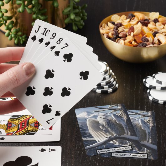 Jeu De Cartes Chouette neigeuse perchée en hiver (In Situ)