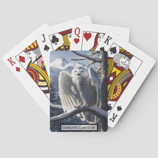 Jeu De Cartes Chouette neigeuse perchée en hiver (dos)