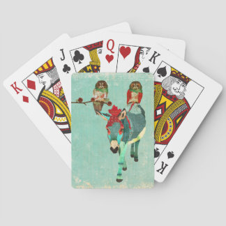 Jeu De Cartes Chouette rose et pont de carte d'âne