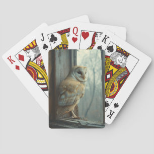 Jeu De Cartes Chouette rustique dans l'art de la fenêtre