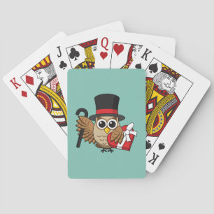 Jeu De Cartes Chouette sophistiquée avec boîte de chocolat cardi