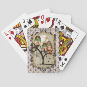 Jeu de Cartes Chouettes Rose Fantomatiques