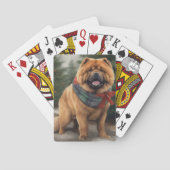 Jeu De Cartes Chow Chow Chien de Noël en neige (dos)