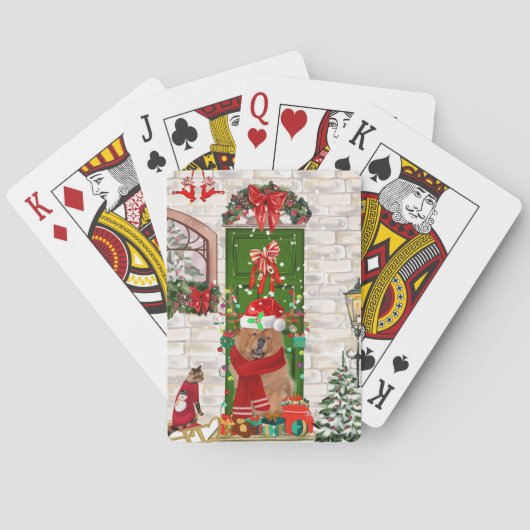 Jeu De Cartes Chow Chow Chien Noël (dos)